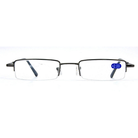 BRANDED Vegas Reading Glasses GunMetal Half Rim  ONLY FOR PLUS POWER left side