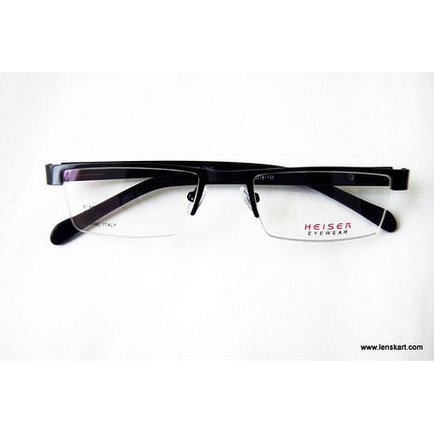 BRANDED Black Half Rim Rectangle right side