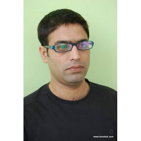 BRANDED Sky Blue Full Rim Rectangle left side