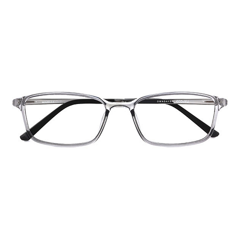 OWNDAYS | ESSENTIAL Clear Gray Full Rim Rectangle right side