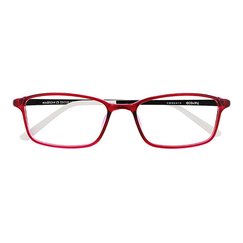 OWNDAYS | ESSENTIAL Clear Purple Full Rim Rectangle right side