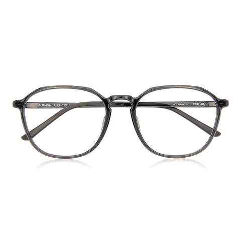OWNDAYS | ESSENTIAL Gray Full Rim Polygon right side