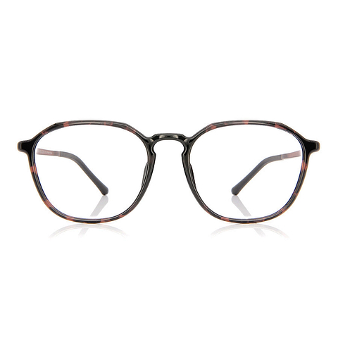 OWNDAYS | ESSENTIAL Brown Demi Full Rim Polygon left side
