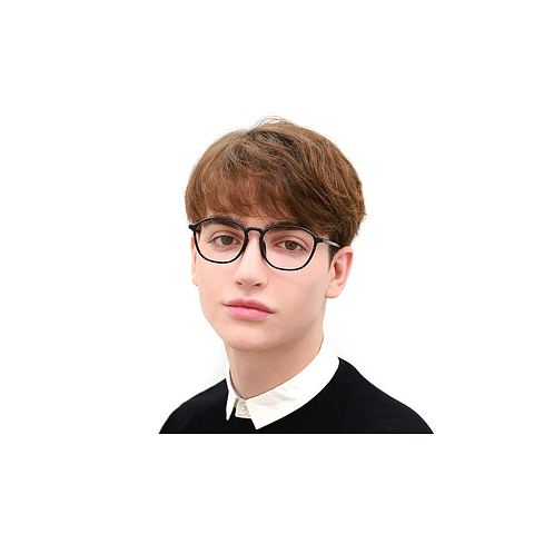 OWNDAYS | ESSENTIAL Brown Demi Full Rim Polygon left side
