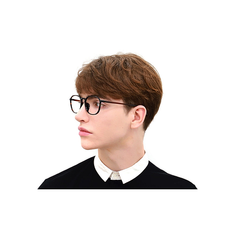 OWNDAYS | ESSENTIAL Brown Demi Full Rim Polygon right side