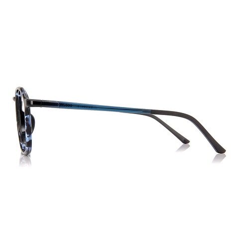 OWNDAYS | ESSENTIAL Blue Demi Full Rim Polygon left side