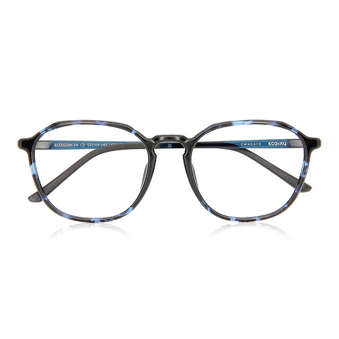 OWNDAYS | ESSENTIAL Blue Demi Full Rim Polygon right side