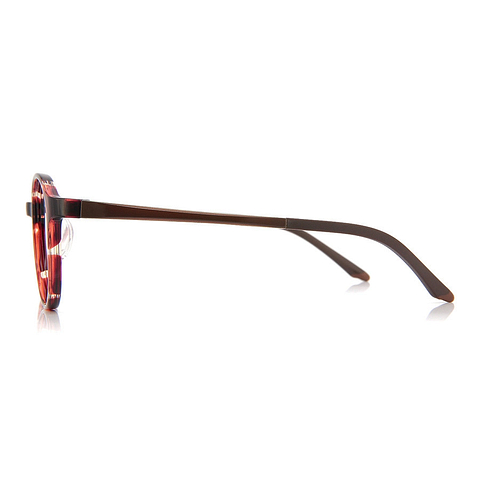OWNDAYS | ESSENTIAL Brown Demi Full Rim Boston left side