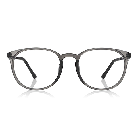 OWNDAYS | ESSENTIAL Light Gray Full Rim Boston left side