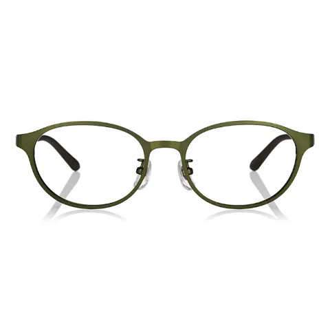 OWNDAYS | ESSENTIAL Matte Khaki Full Rim Oval left side