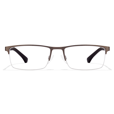 Other Third Party Brands Mid Gunmetal Half Rim Rectangle right side Other Third Party Brands Mid Gunmetal Half Rim Rectangle right side