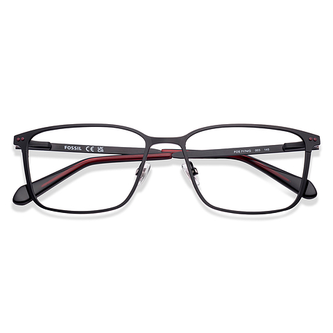 Fossil Black Full Rim Square left side