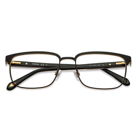 Fossil Black Full Rim Rectangle left side