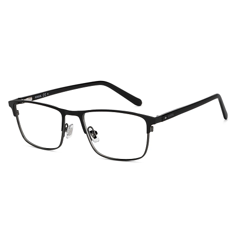Fossil Dark Gunmetal Full Rim Rectangle left side
