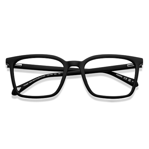 Fossil Black Full Rim Square left side