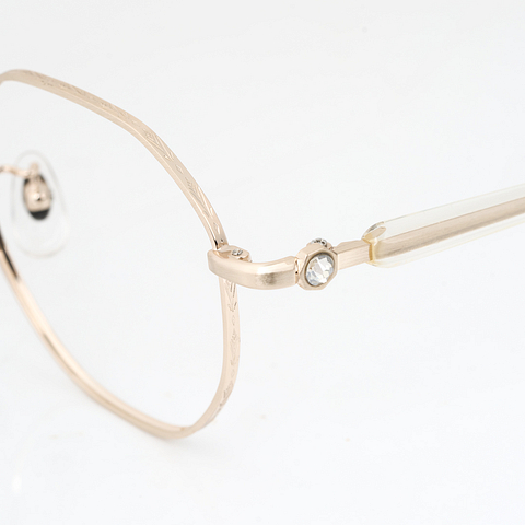 FROZEN l OWNDAYS Matgold Full Rim Polygon left side