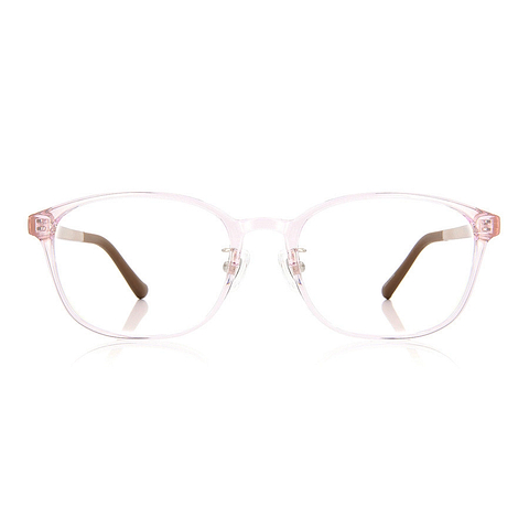 OWNDAYS | ESSENTIAL Pink Transparent Full Rim Rectangle left side