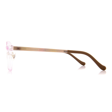 OWNDAYS | ESSENTIAL Pink Transparent Full Rim Rectangle left side