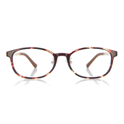 OWNDAYS | ESSENTIAL Light Brown Full Rim Oval left side