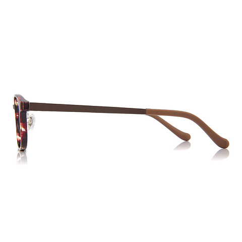 OWNDAYS | ESSENTIAL Light Brown Full Rim Oval left side