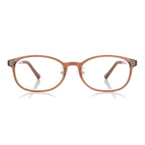 OWNDAYS | ESSENTIAL Light Brown Full Rim Oval left side