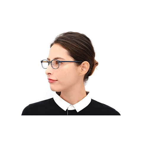 OWNDAYS | ESSENTIAL Navy Blue Full Rim Oval left side