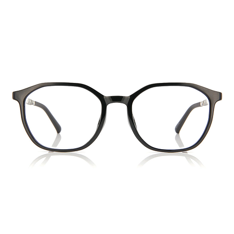 OWNDAYS | ESSENTIAL Black Full Rim Polygon left side