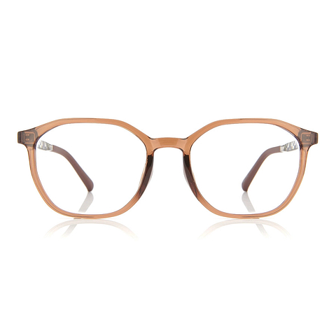 OWNDAYS | ESSENTIAL Light Brown Full Rim Polygon left side
