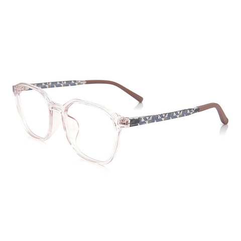 OWNDAYS | ESSENTIAL Pink Transparent Full Rim Polygon right side