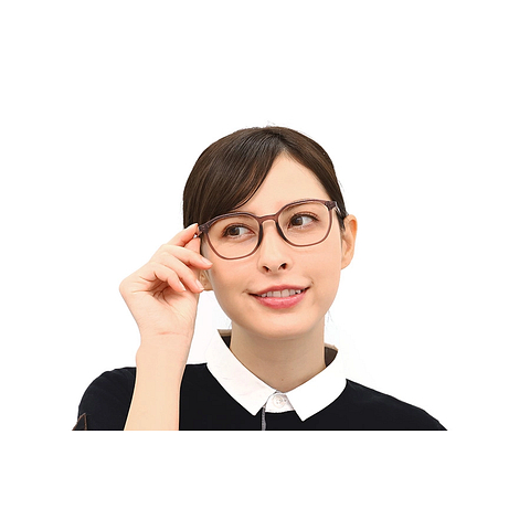 OWNDAYS | ESSENTIAL Pink Transparent Full Rim Polygon right side
