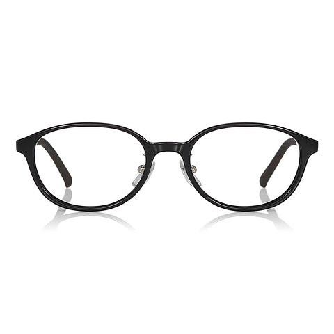 OWNDAYS | ESSENTIAL Black Full Rim Oval left side