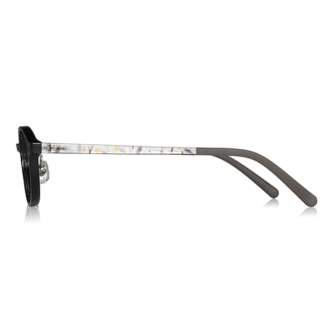 OWNDAYS | ESSENTIAL Black Full Rim Oval left side