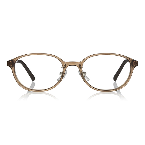 OWNDAYS | ESSENTIAL Light Brown Full Rim Oval left side