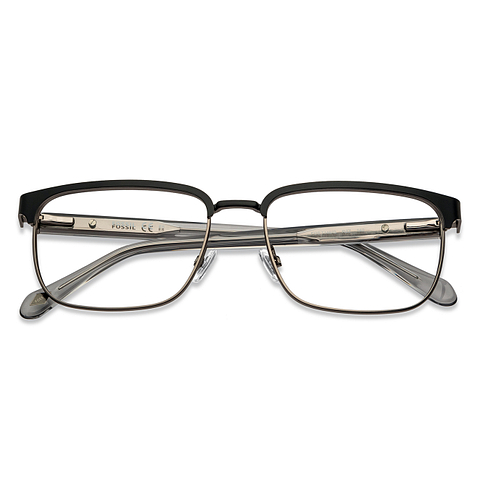 Buy Gunmetal Black Silver Transparent Full Rim Rectangle FOSSIL