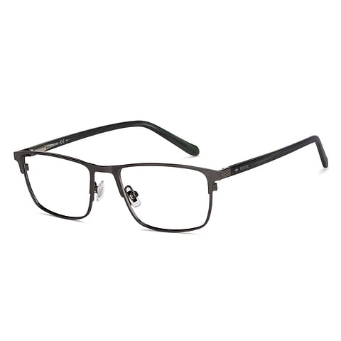 Fossil Mid Gunmetal Full Rim Rectangle left side