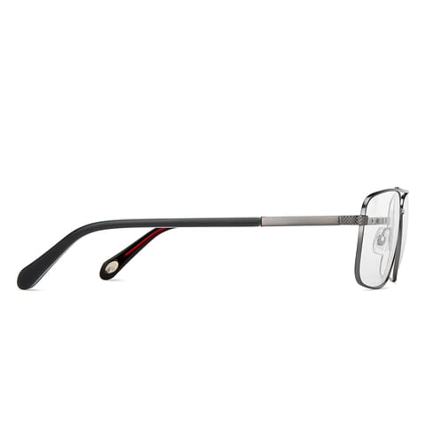 Fossil Mid Gunmetal Full Rim Aviator left side