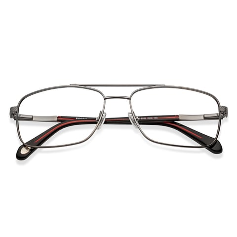 Fossil Mid Gunmetal Full Rim Aviator left side