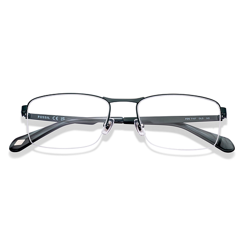 Fossil Light Green Half Rim Rectangle left side