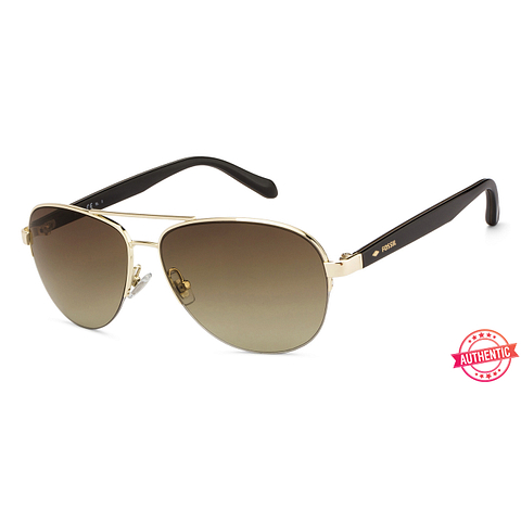 Fossil Gold Half Rim Aviator right side