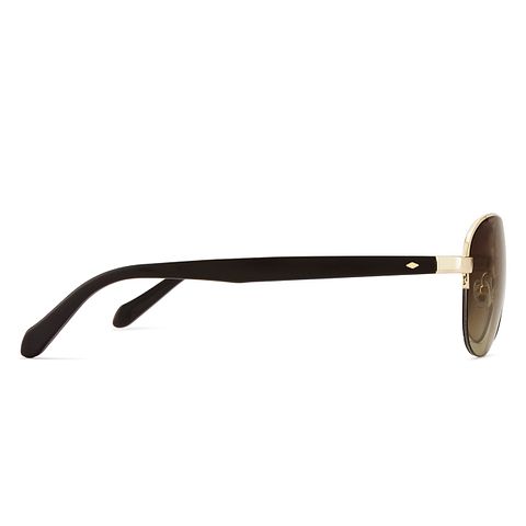 Fossil Gold Half Rim Aviator right side