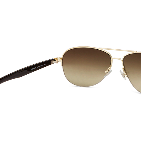 Fossil Gold Half Rim Aviator left side