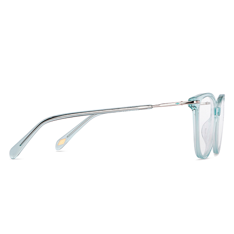 Fossil Blue Transparent Full Rim Cat Eye left side