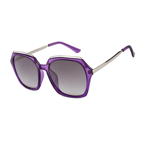 French Connection Purple Transparent Full Rim Square left side