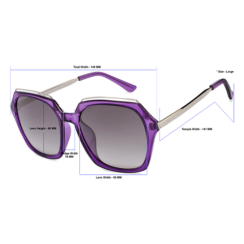 French Connection Purple Transparent Full Rim Square right side