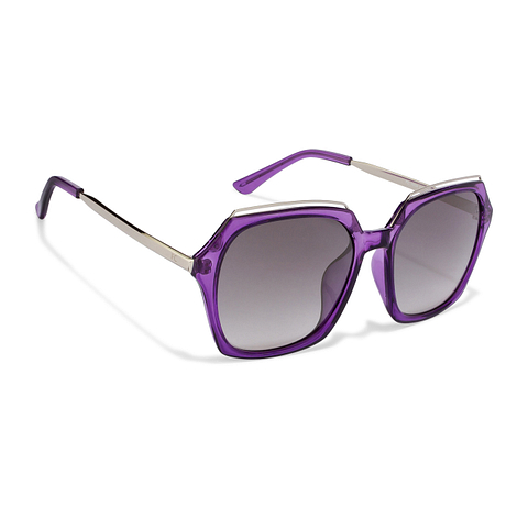 French Connection Purple Transparent Full Rim Square left side