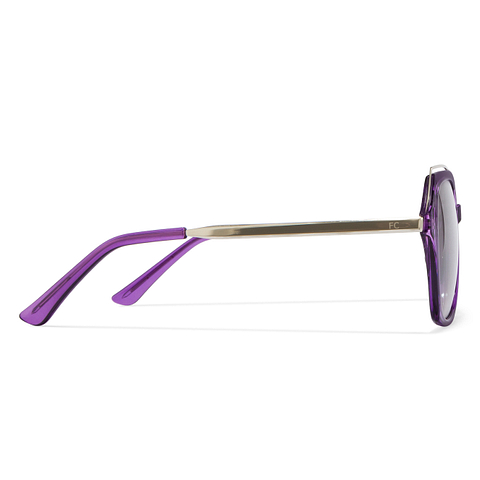 French Connection Purple Transparent Full Rim Square right side