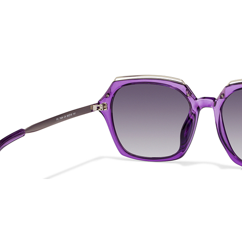 French Connection Purple Transparent Full Rim Square left side