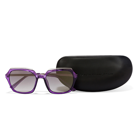 French Connection Purple Transparent Full Rim Square left side