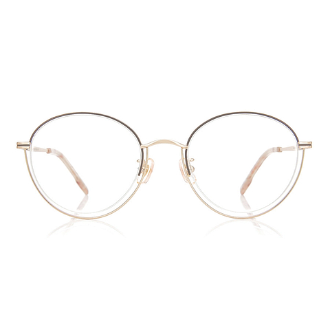 Graph Belle Light Brown Half Rim Boston left side
