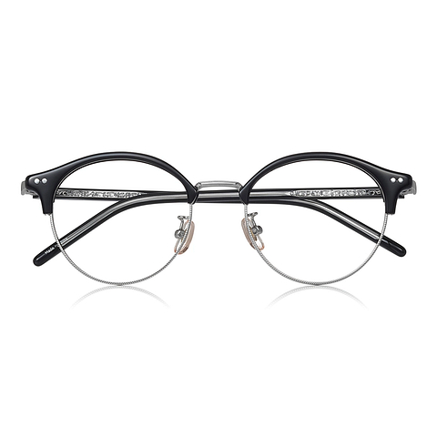 Graph Belle Black Half Rim Browline right side